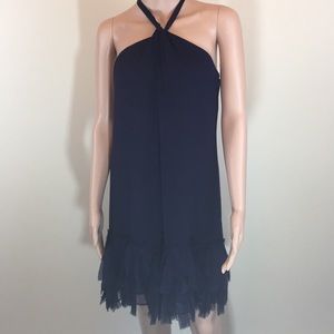 Rebecca Taylor purple silk halter shift dress